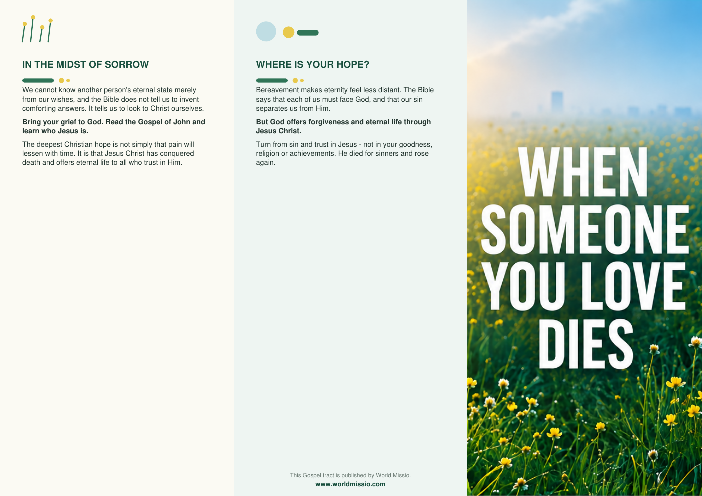 Preview of When Someone You Love Dies gospel tract