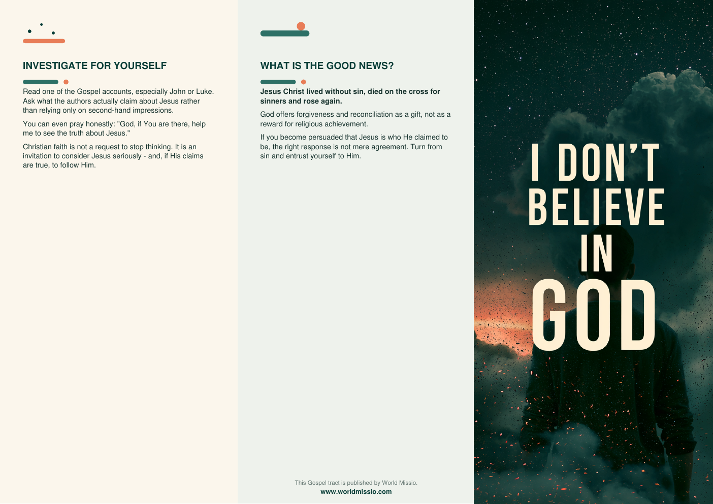 Preview of I Don't Believe in God gospel tract