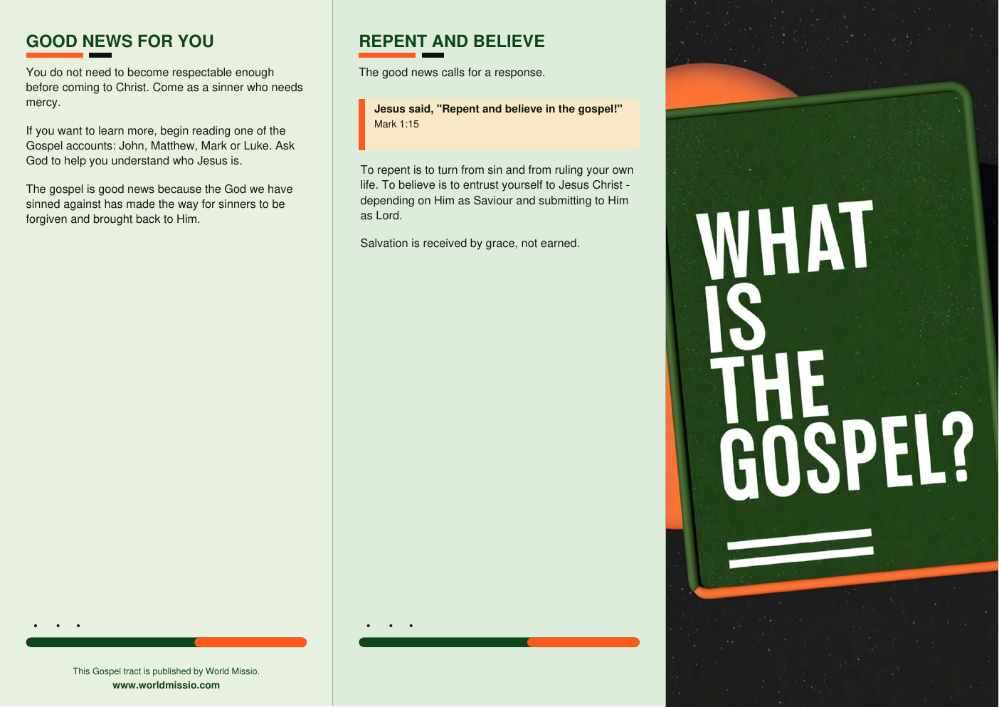 Preview of What Is the Gospel? gospel tract