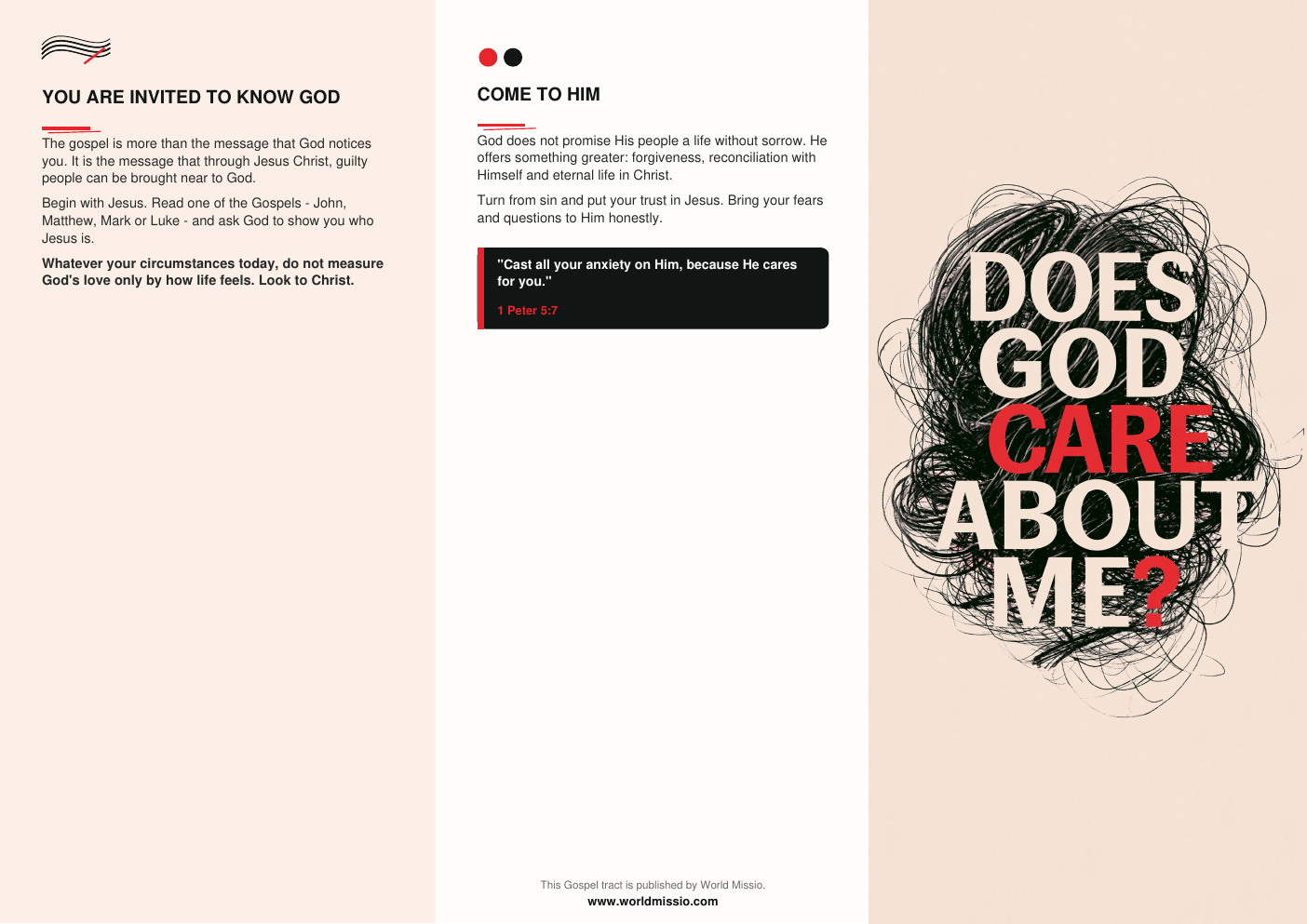 Preview of Does God Care About Me? gospel tract